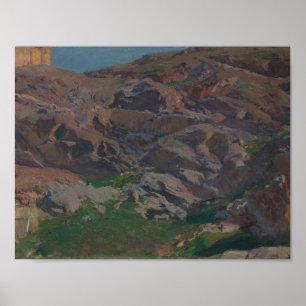 Poster Joaquin Sorolla - castelo de San Servando, Toledo