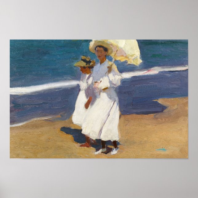 Póster Joaquin Sorolla - Na Praia (Frente)