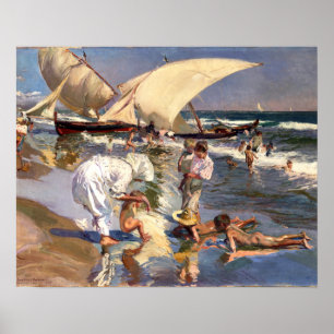 Poster Joaquin Sorolla - Praia de Valencia pela Luz da Ma