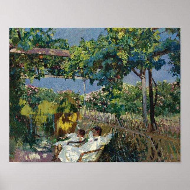 Póster Joaquin Sorolla - Siesta no Jardim (Frente)