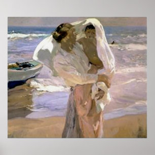 Póster Joaquín Sorolla y Bastida após o banho