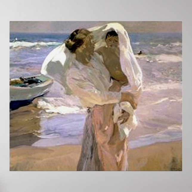 Póster Joaquín Sorolla y Bastida Após O Banho (Frente)