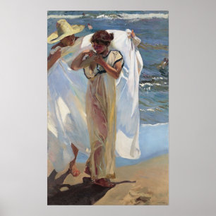 Poster Joaquín Sorolla y Bastida após o banho