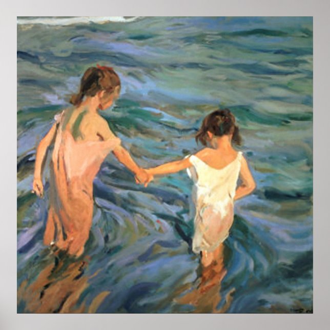 Póster Joaquín Sorolla y Bastida Children no mar (Frente)