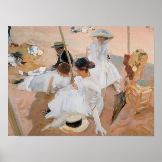 Poster Joaquin Sorolla Y Bastida - Sob A Awning (Frente)