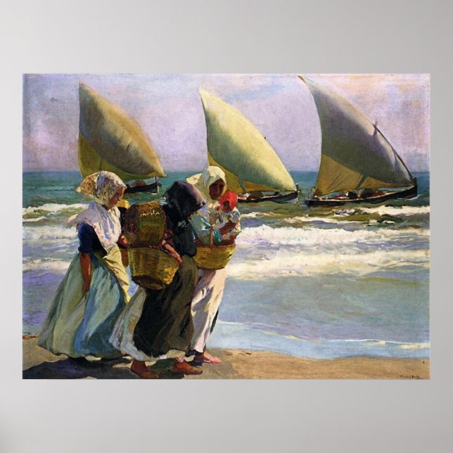 Poster Joaquín Sorolla y Bastida Three Sails (Frente)