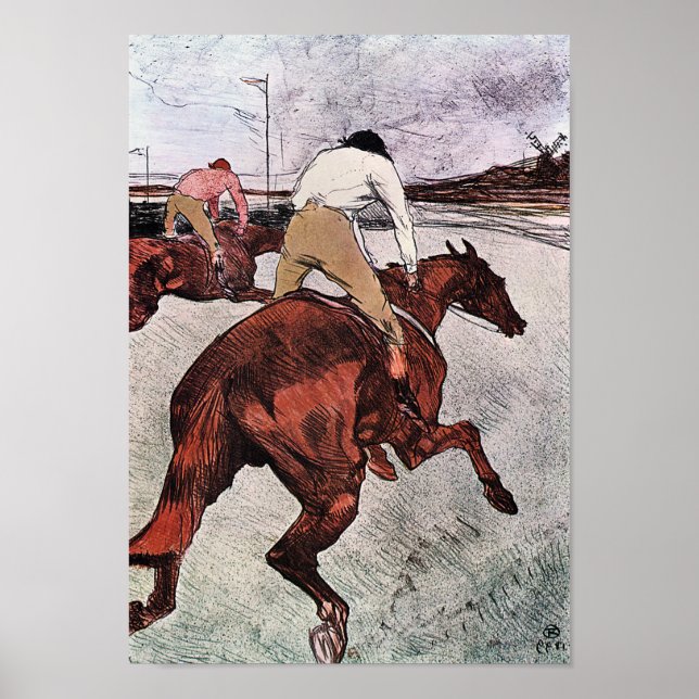 Poster Jockey e Race Horse, Lautrec (Frente)