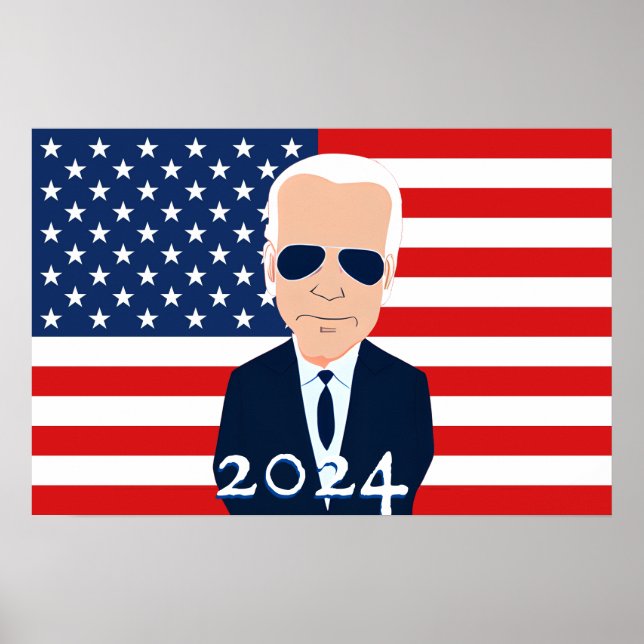 Poster Joe Biden American Flag 2024 Eleição (Frente)