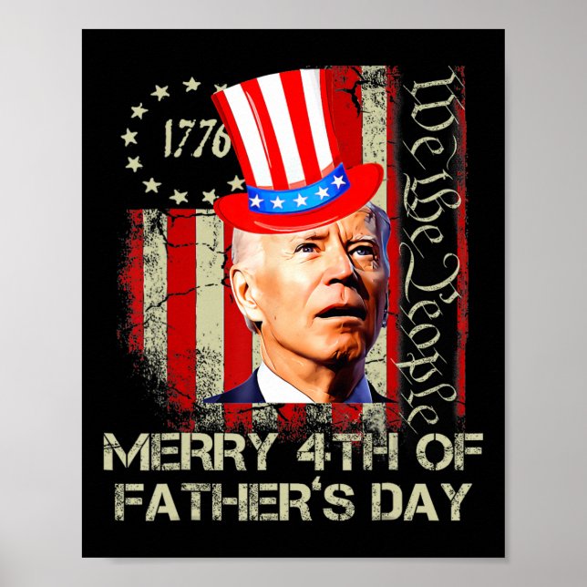 Poster Joe Biden engraçado 4 de julho Alegre 4 de Dia dos (Frente)