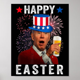 Poster Joe Biden engraçado confuso Feliz Páscoa por 4 de