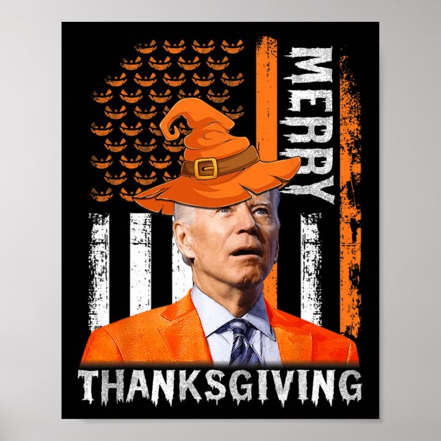 Poster Joe Biden Happy Halloween Feliz Ação de Graças US  (Frente)