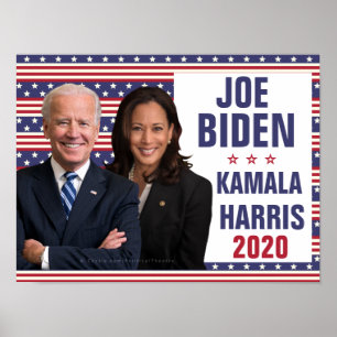 Poster Joe Biden Kamala Harris 2020 Presidente dos EUA Fo