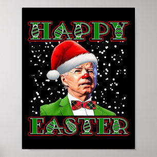 Poster Joe Biden Natal Divertido Confuso Páscoa Biden 