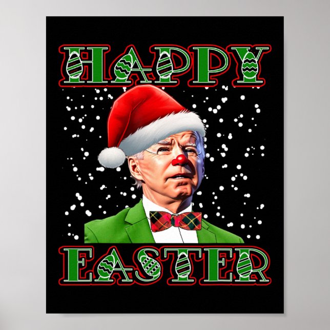Poster Joe Biden Natal Divertido Confuso Páscoa Biden  (Frente)