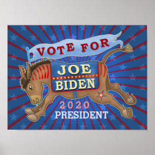 Poster Joe Biden para o asno 2020 do presidente Democrata