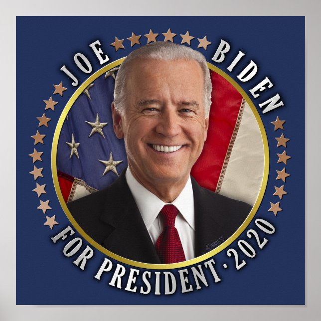 Poster Joe Biden para Presidente 2020 Foto Democrata (Frente)