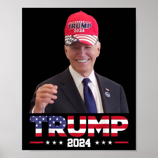 Poster Joe Biden Usando um Chapéu de Trump 1  (Frente)