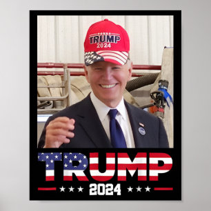 Poster Joe Biden Vestindo Um Chapéu De Trump
