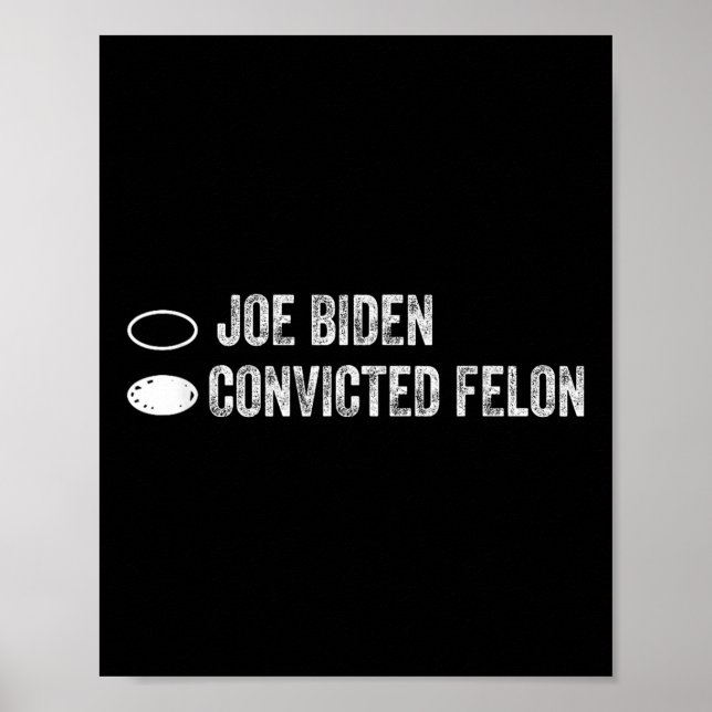 Poster Joe Biden Vs Condenado Felon - Documento De Votaçã (Frente)
