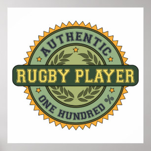Póster Jogador autêntico do rugby