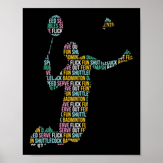 Poster Jogador de Badminton (Frente)