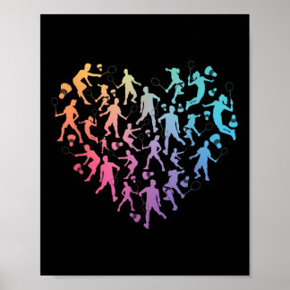 Poster Jogador de Badminton Aquarela Equipe Amantes de Pe