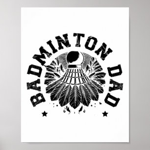 Poster Jogador de Badminton Astronauta Espacial