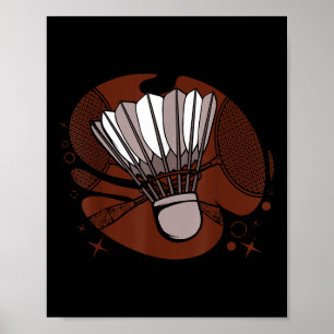 Poster Jogador de Badminton Atleta Desportista Jogo Lança