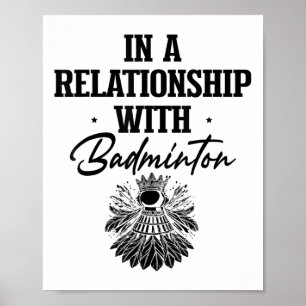 Poster Jogador de Badminton com Raquete de Shuttle