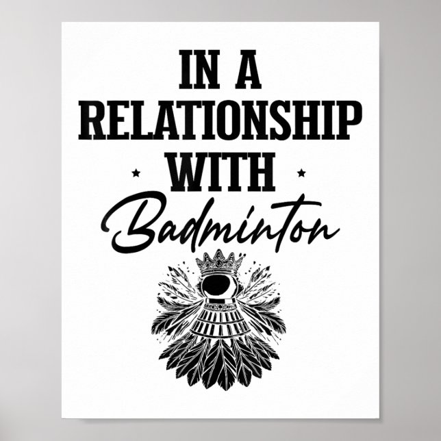 Poster Jogador de Badminton com Raquete de Shuttle  (Frente)