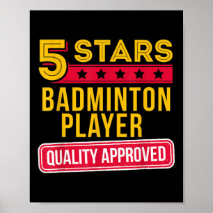 Poster Jogador de Badminton de 5 Estrelas - Gif Divertido