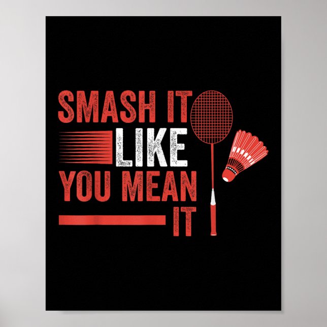 Poster Jogador de Badminton de Peteca (Frente)