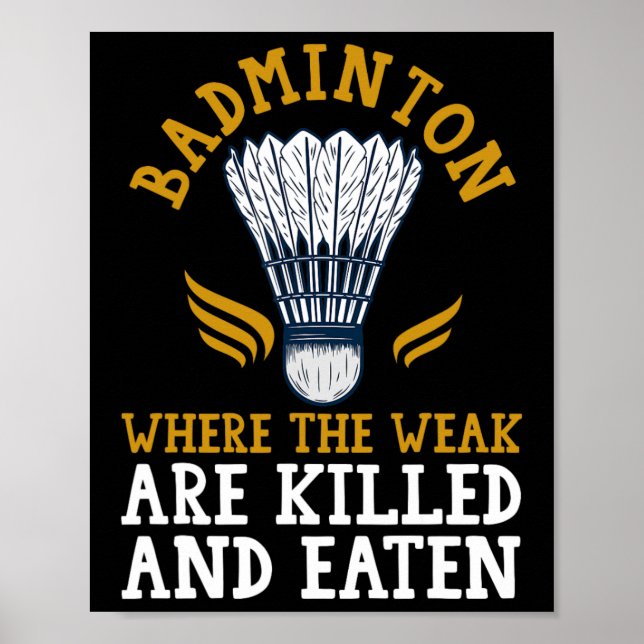 Poster Jogador de Badminton do Shuttle (Frente)