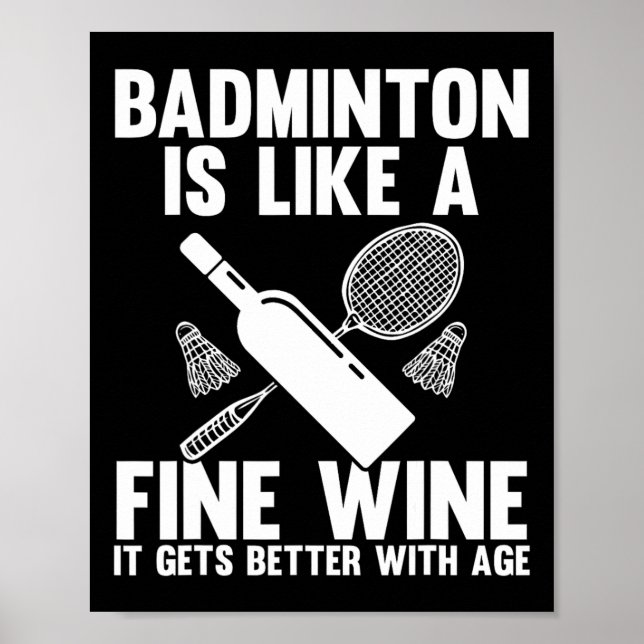 Poster Jogador de Badminton do Shuttle (Frente)