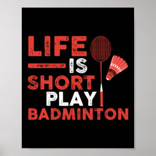 Poster Jogador de Badminton do Shuttle