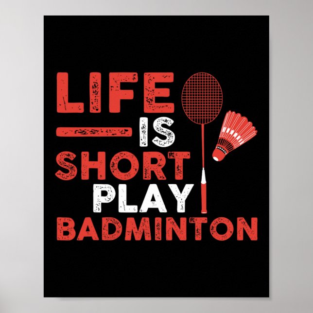 Poster Jogador de Badminton do Shuttle (Frente)
