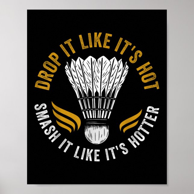 Poster Jogador de Badminton do Shuttle (Frente)