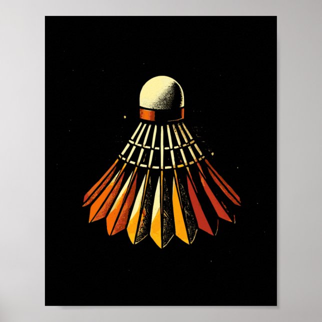 Poster Jogador de Badminton do Shuttle (Frente)