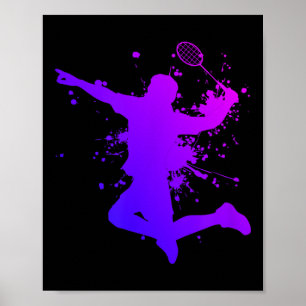 Poster Jogador de Badminton do Shuttle Mens