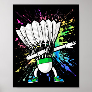 Poster Jogador de Badminton Engraçado Crianças Meninos Ho