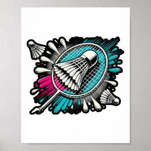 Poster Jogador de Badminton Engraçado Design 17