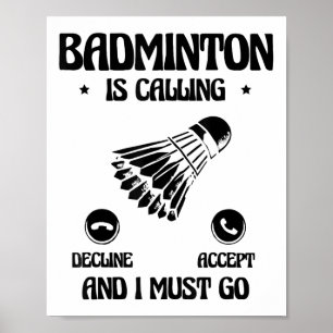 Poster Jogador de Badminton Engraçado Design 2