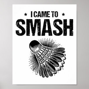 Poster Jogador de Badminton Engraçado Design 24