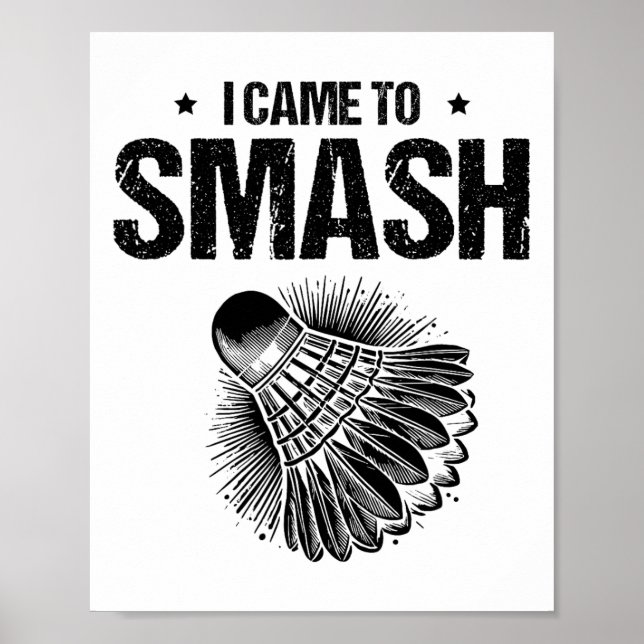 Poster Jogador de Badminton Engraçado Design 24 (Frente)