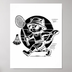 Poster Jogador de Badminton Engraçado Design 25