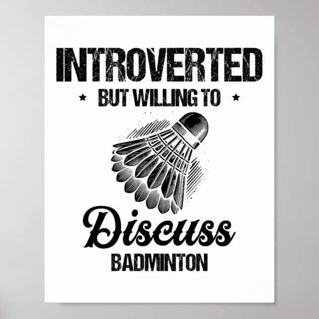 Poster Jogador de Badminton Engraçado Design 27 (Frente)