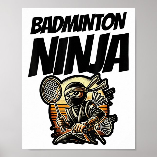 Poster Jogador de Badminton Engraçado Design 7 (Frente)