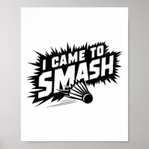 Poster Jogador de Badminton Engraçado Humor Chupa
