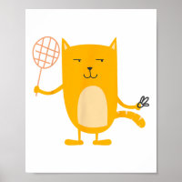 Jogador de Badminton Gráfico de Gato Tênis Esporte