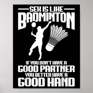 Poster Jogador de Badminton Mão Boa Jogador de Peteca Bad